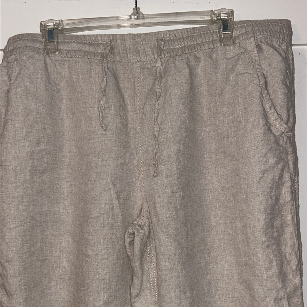 L.L. BEAN Women’s Pants Cream 16 100% Linen Wide Leg Resort Travel Preppy Artsy - Picture 8 of 11